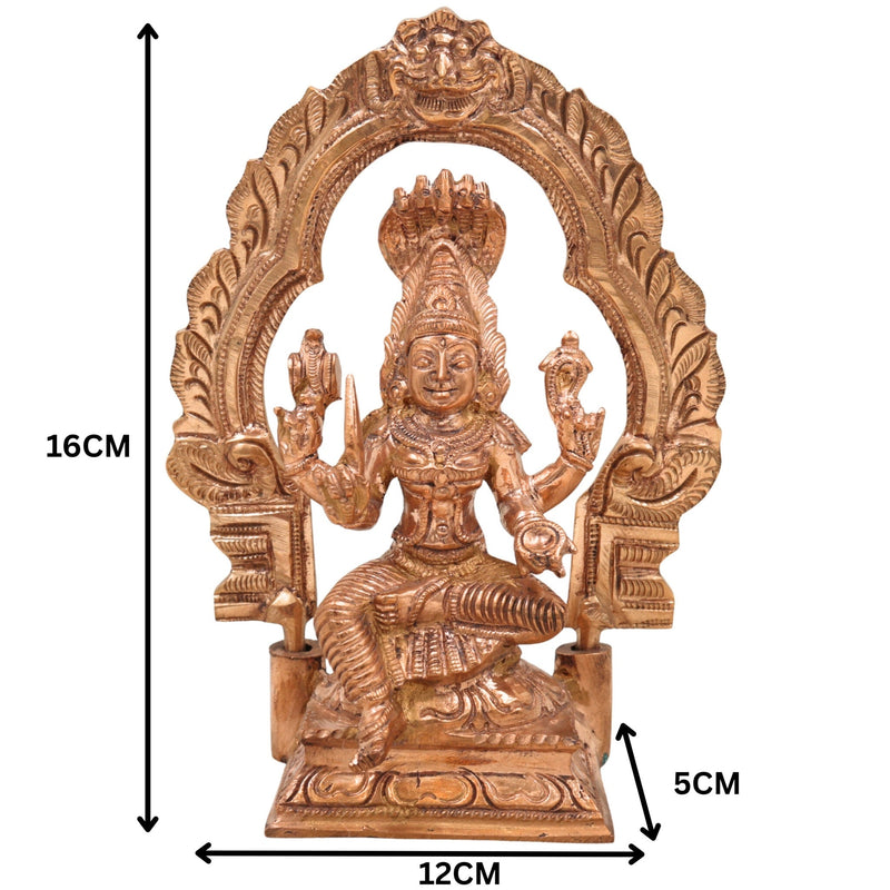 Handcrafted Bronze Mariyamman Idol | Panchaloha Mariamma Murti | South Indian Goddess Mariamman Statue for Pooja, Temple & Home Decor,Gold, 6.5 Inch, 1 Piece