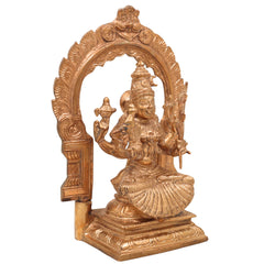 Handcrafted Bronze Raja Rajeshwari / Kamakshi Amman Idol | Panchaloha Chola Art Statue of Sri Lalita Tripurasundari, Tripura Sundari, Shodashi Devi for Temple & Home Decor,Gold, 10 Inch, 1 Piece