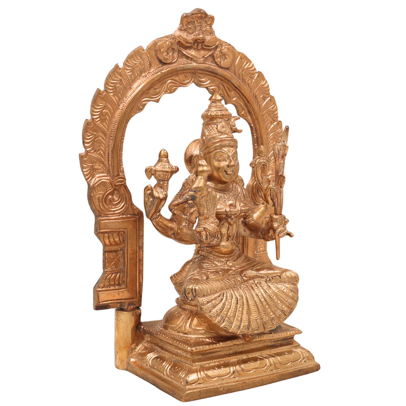 Handcrafted Bronze Raja Rajeshwari / Kamakshi Amman Idol | Panchaloha Chola Art Statue of Sri Lalita Tripurasundari, Tripura Sundari, Shodashi Devi for Temple & Home Decor,Gold, 10 Inch, 1 Piece