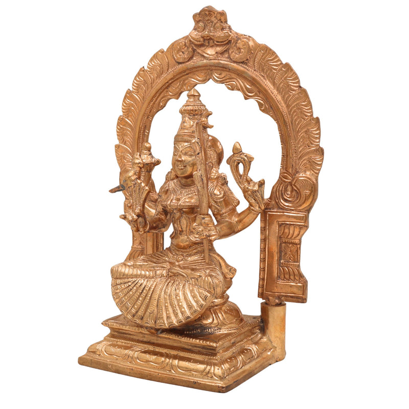 Handcrafted Bronze Raja Rajeshwari / Kamakshi Amman Idol | Panchaloha Chola Art Statue of Sri Lalita Tripurasundari, Tripura Sundari, Shodashi Devi for Temple & Home Decor,Gold, 10 Inch, 1 Piece