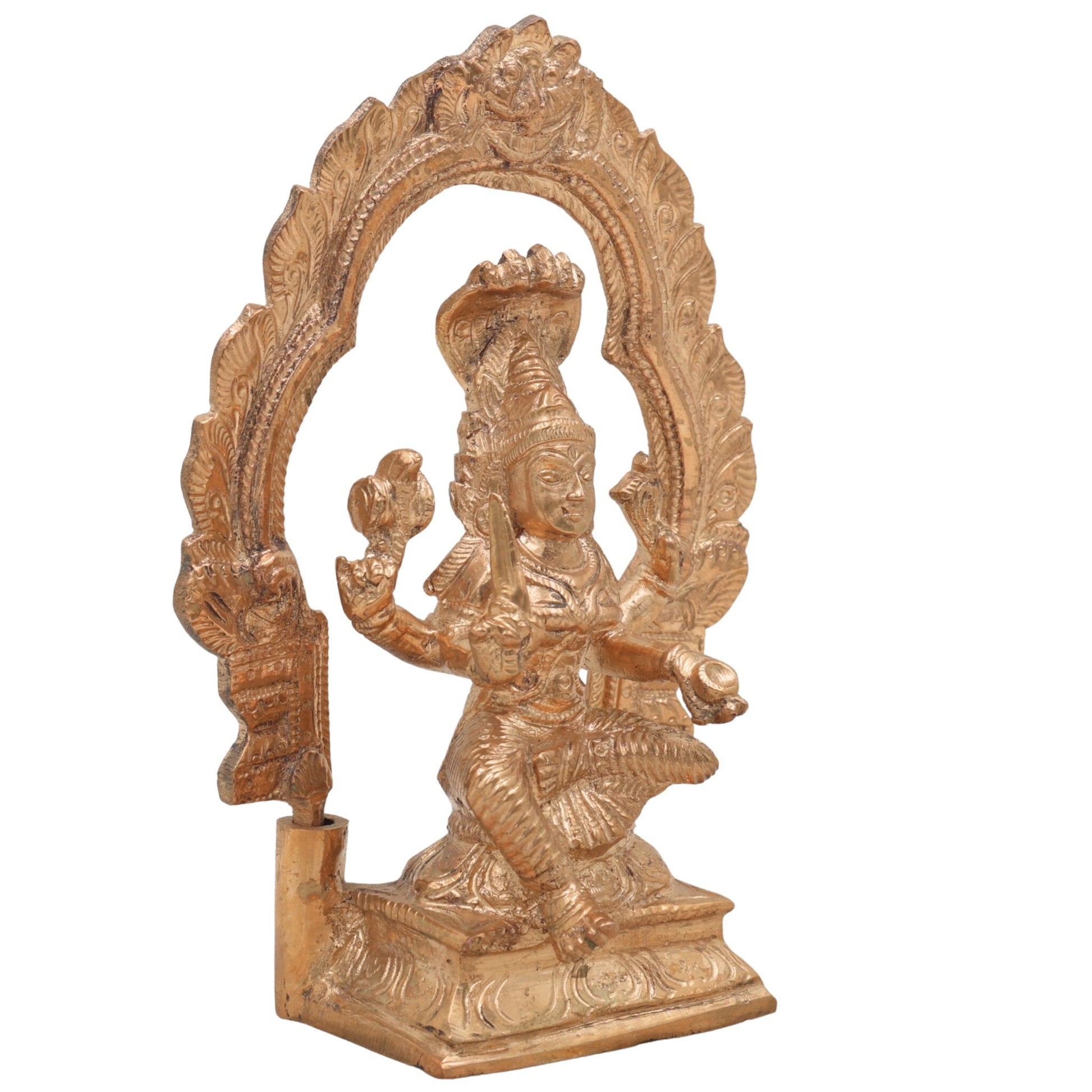 Handmade Bronze Mariyamman Idol – Panchaloha Murti of Mariamma, Mariatha, Shakti, Angalamman, Aadi Mariamman for Pooja, Temple & Home Decor,Gold, 6.5 Inch, 1 Piece
