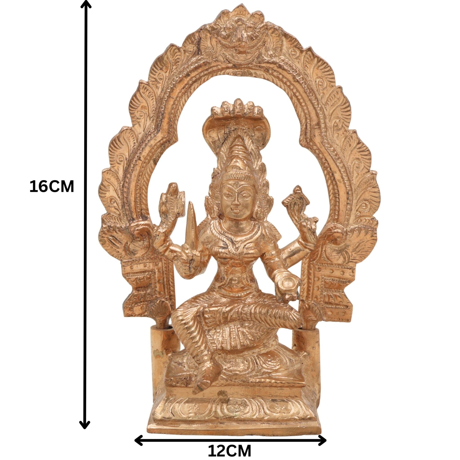 Handmade Bronze Mariyamman Idol – Panchaloha Murti of Mariamma, Mariatha, Shakti, Angalamman, Aadi Mariamman for Pooja, Temple & Home Decor,Gold, 6.5 Inch, 1 Piece