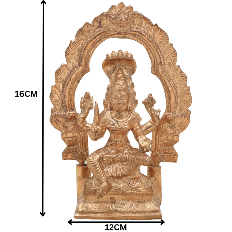 Handmade Bronze Mariyamman Idol – Panchaloha Murti of Mariamma, Mariatha, Shakti, Angalamman, Aadi Mariamman for Pooja, Temple & Home Decor,Gold, 6.5 Inch, 1 Piece