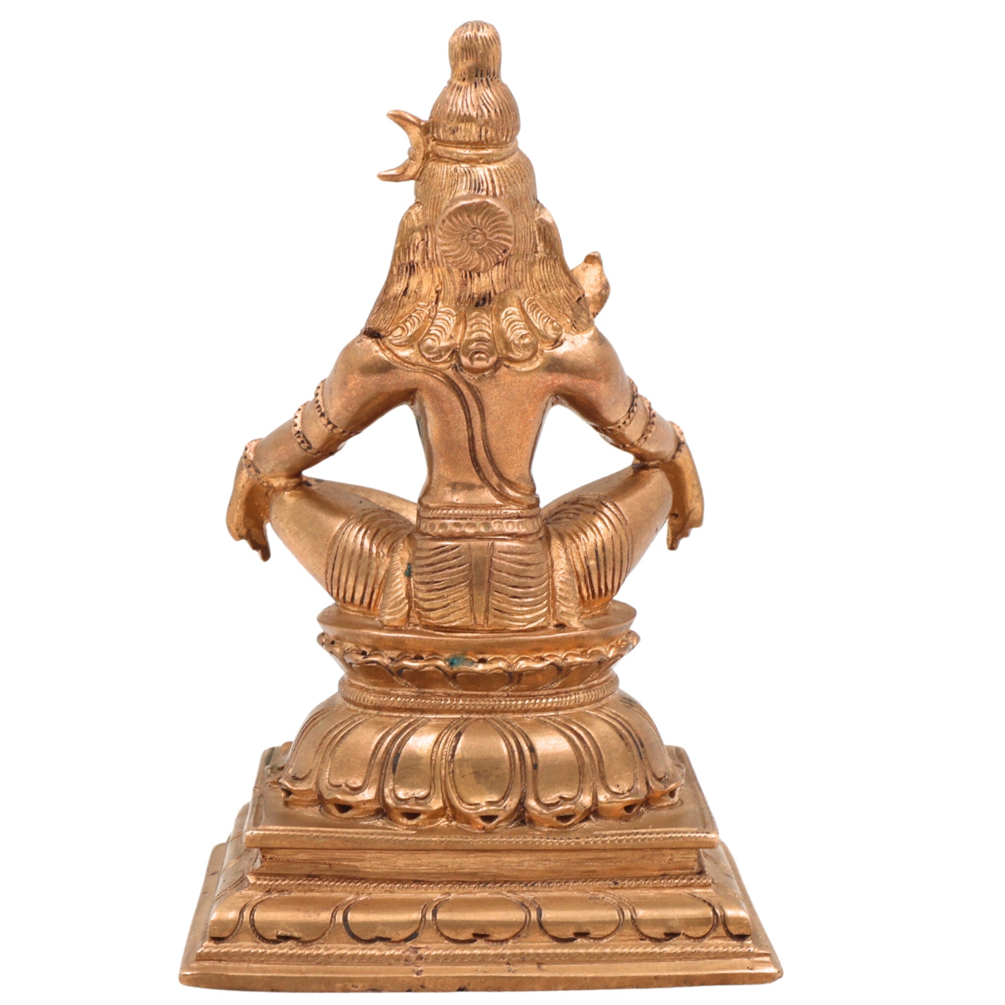 Handmade Bronze Shiva Idol | Mahadev Panchaloha Murti | Bholenath, Rudra, Neelkanth, Nataraja Sculpture | Chola Art South India,Gold, 5.5 Inch, 1 Piece