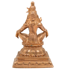 Handmade Bronze Shiva Idol | Mahadev Panchaloha Murti | Bholenath, Rudra, Neelkanth, Nataraja Sculpture | Chola Art South India,Gold, 5.5 Inch, 1 Piece