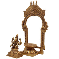 Brass Lord Hayagriva Idol with Temple Style Prabhavali |  Hayagriva Murti | Hayagreeva Vigraha Statue for Pooja, Home & Gifts,Gold, 10.5 Inch, 1 Piece