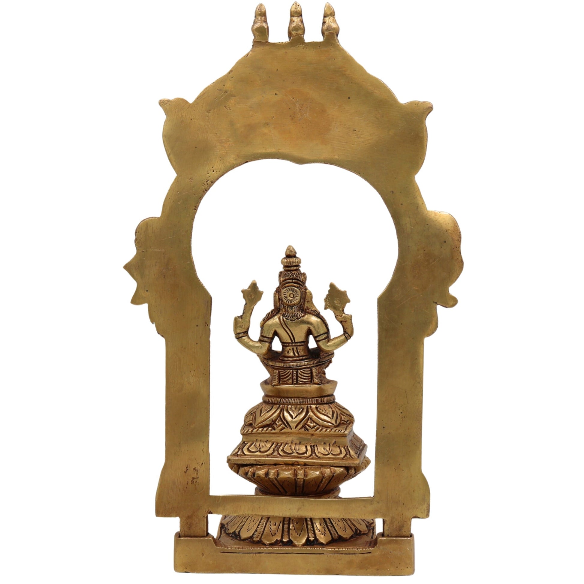 Brass Lord Hayagriva Idol with Temple Style Prabhavali |  Hayagriva Murti | Hayagreeva Vigraha Statue for Pooja, Home & Gifts,Gold, 10.5 Inch, 1 Piece