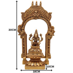 Brass Lord Hayagriva Idol with Temple Style Prabhavali |  Hayagriva Murti | Hayagreeva Vigraha Statue for Pooja, Home & Gifts,Gold, 10.5 Inch, 1 Piece