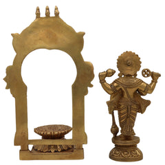 Brass Vishnu Idol Murti – Handcrafted Narayana, Venkateshwara, Balaji, Govinda, Srinivasa Statue for Home Decor, Pooja, Temple, and Spiritual Gifts,Gold, 10.5 Inch, 1 Piece