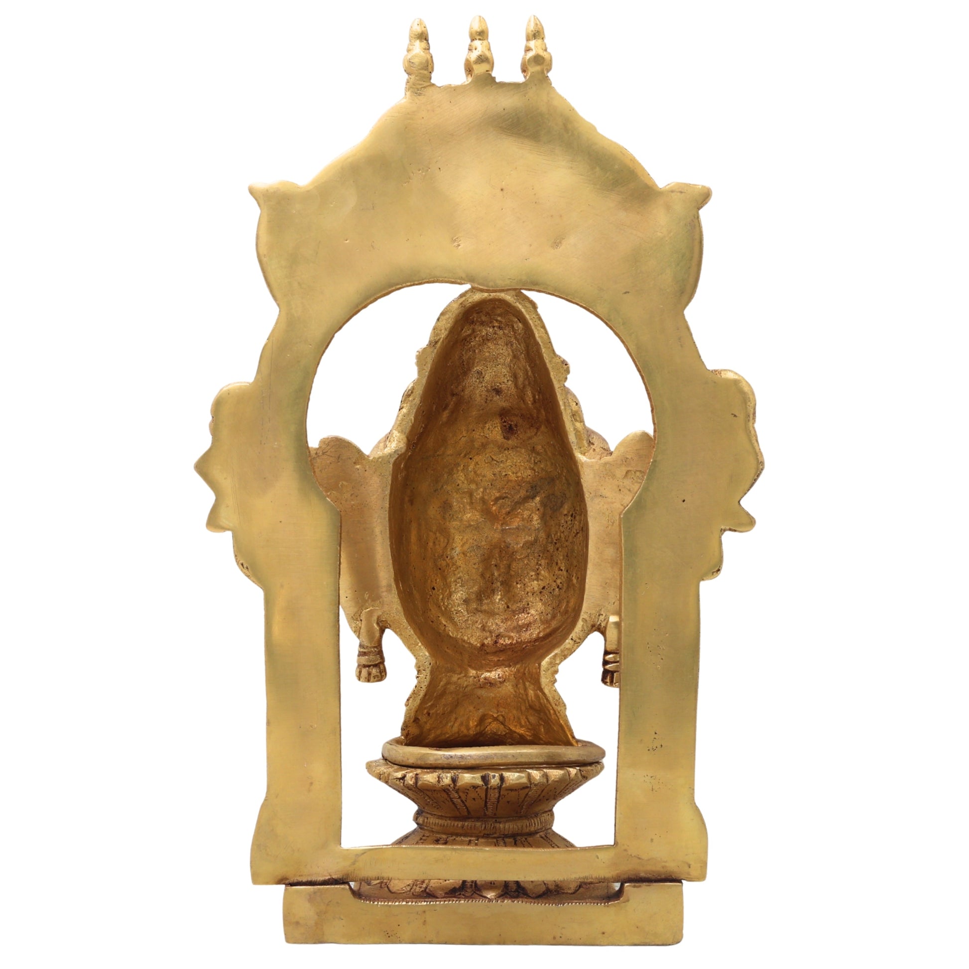 Brass Goddess Gowri Parvati Head Idol with Temple Prabhavali, Mahagauri Uma Devi Face Murti for Puja, Home Decor & Gifting,Gold, 10.5 Inch, 1 Piece