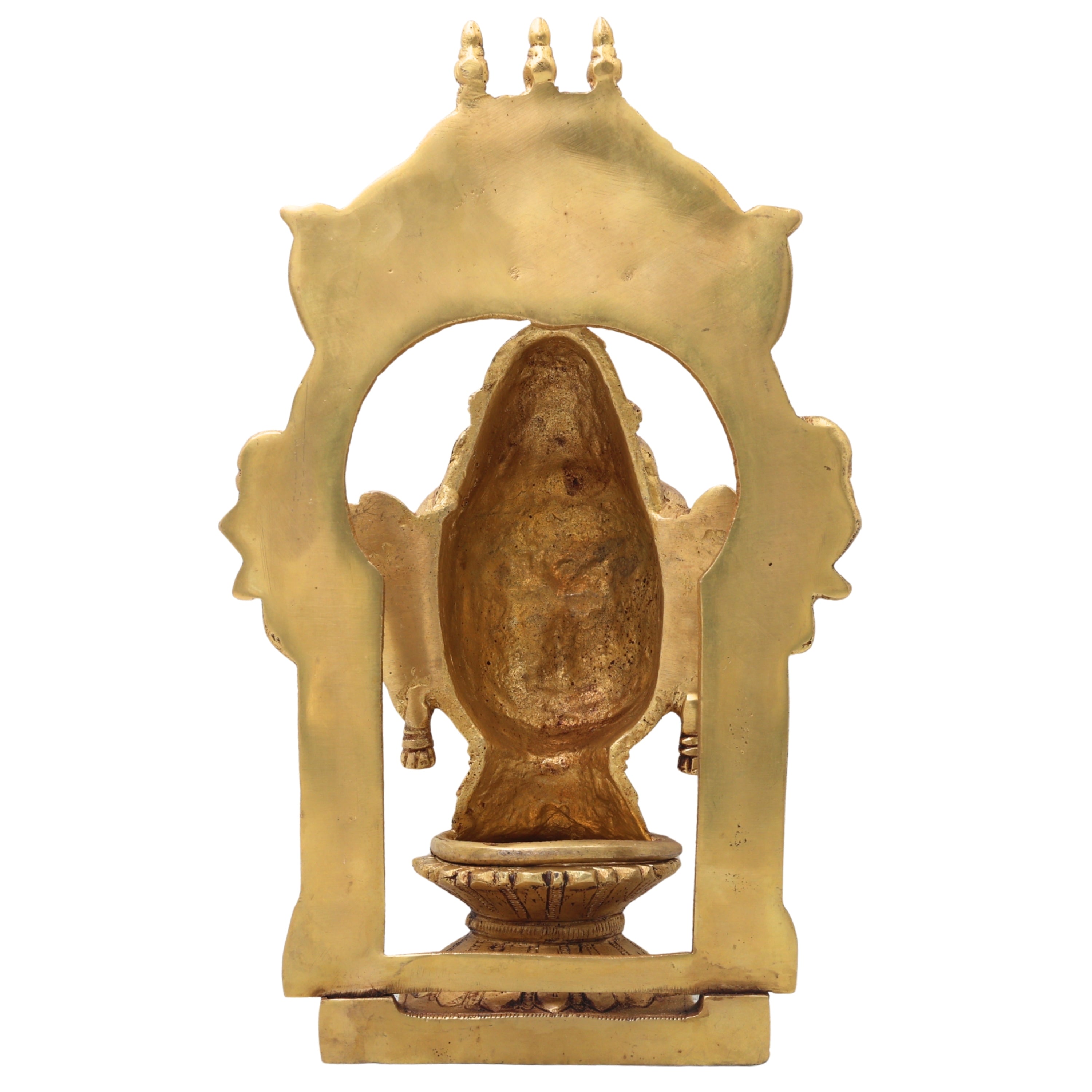 Brass Goddess Gowri Parvati Head Idol with Temple Prabhavali, Mahagauri Uma Devi Face Murti for Puja, Home Decor & Gifting,Gold, 10.5 Inch, 1 Piece