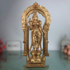 Madurai Meenakshi Idol | Meenakshi Amman Bronze Murti | Panchaloha Temple Goddess Sculpture | Handcrafted Chola Art Deity Statue,Gold, 17 Inch, 1 Piece