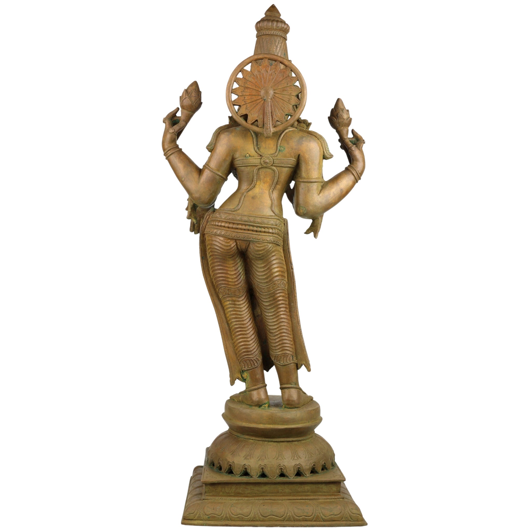 Handcrafted Panchaloha Mahalakshmi Idol | Bronze Sri Lakshmi / Gaja Lakshmi / Padma Devi Statue for Temple & Home Décor – 64cm,Brown, 25.5 Inch, 1 Piece