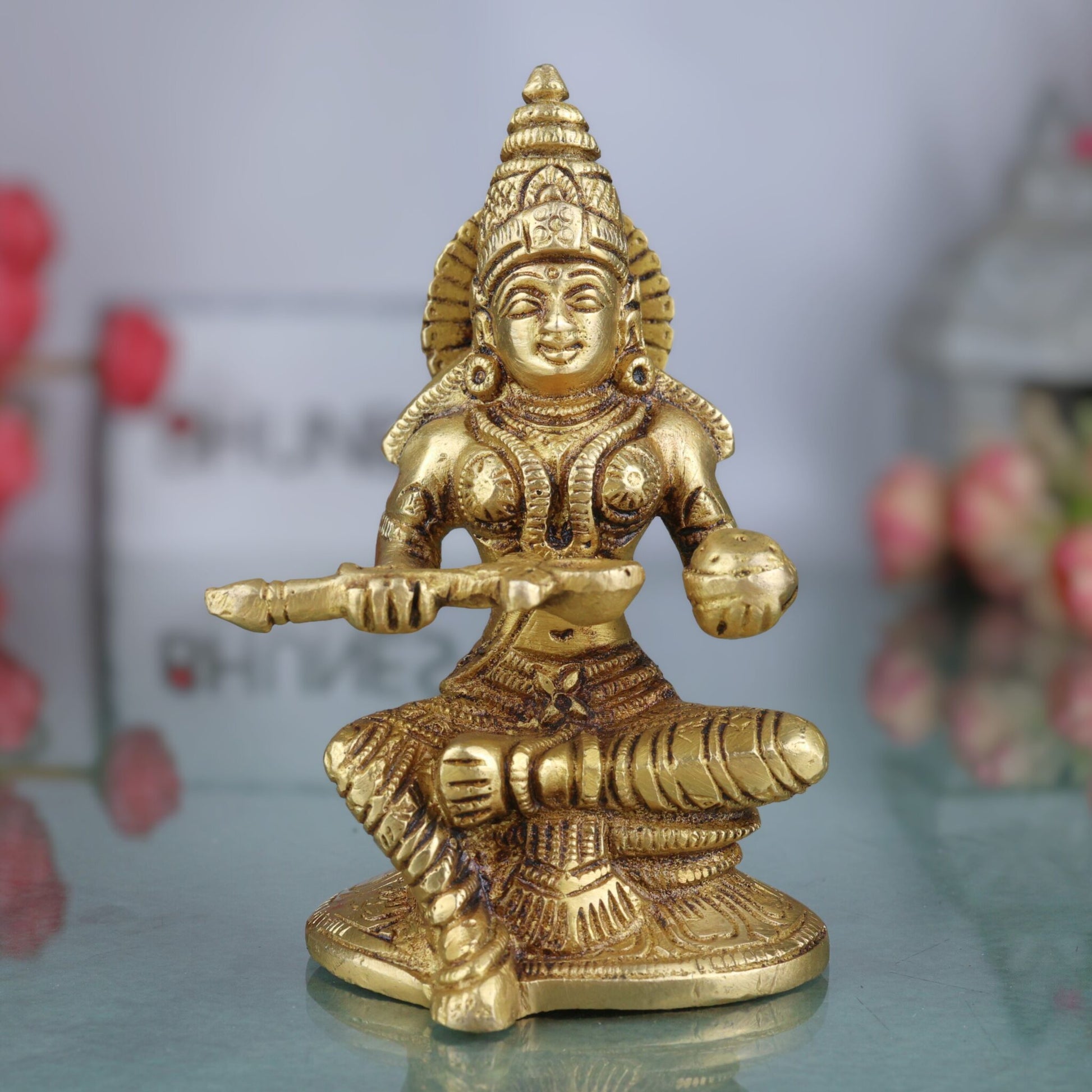 Brass Annapurna Devi Idol – Annapoorna Mata | Anna Lakshmi | Annapurneshwari | Annapoorani | Pital Murti for Pooja, Home Temple & Gift,Gold, 5 Inch, 1 Piece