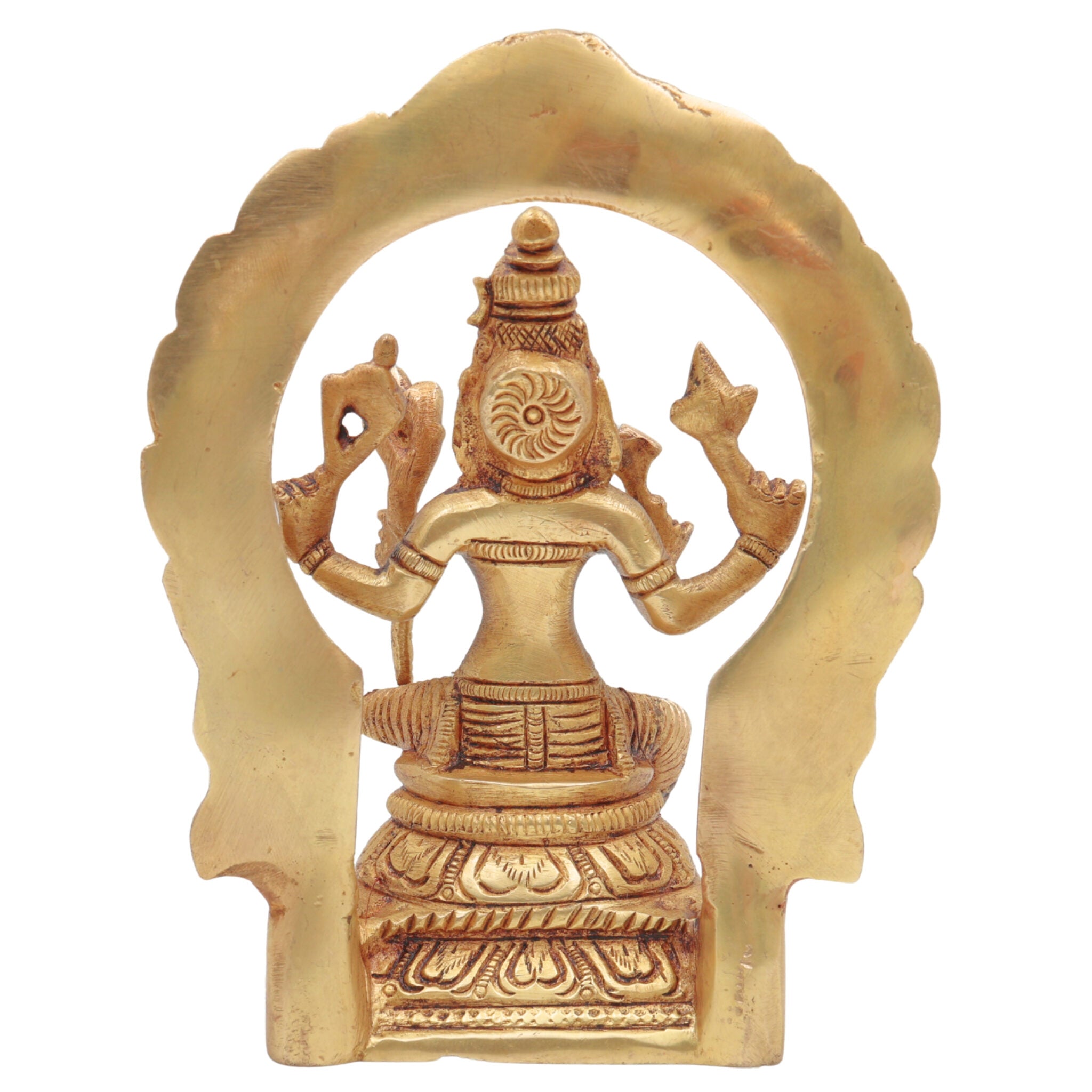 Brass Rajarajeshvari Idol – Tripura Sundari Lalita Devi Kamakshi Shodashi Moorthi for Pooja, Temple & Home Decor, Gold, 6 Inch, 1 Piece