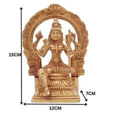 Brass Rajarajeshvari Idol – Tripura Sundari Lalita Devi Kamakshi Shodashi Moorthi for Pooja, Temple & Home Decor, Gold, 6 Inch, 1 Piece