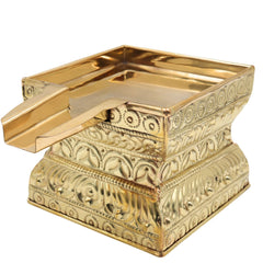 Brass Abhishek Patra, Abhisheka Plate, Abhishekam Tray, Somasutra Plate, Puja Abhisheka Peetam Ritual For Home & Temple, Gold, 8 Inch, 1 Piece