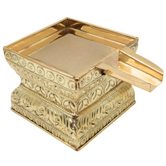 Brass Abhishek Patra, Abhisheka Plate, Abhishekam Tray, Somasutra Plate, Puja Abhisheka Peetam Ritual For Home & Temple, Gold, 8 Inch, 1 Piece