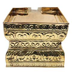 Brass Abhishek Patra Abhishekam Tray Somasutra Plate Tirumanjana Peetam Abhisheka Spout Channel Dish Pital Puja Abhishek Plate for Temple Rituals and Deity Idols, Gold, 6 Inch, 1 Piece