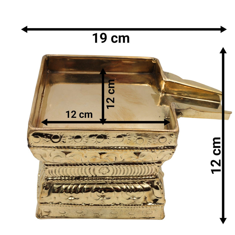 Brass Abhishek Patra Somasutra Plate Snana Jal Patra Abhishekam Kalash Pital Peetal Pittal Pooja Vessel for Shiva Lingam Temple Puja,Gold, 4.5 Inch, 1 Piece