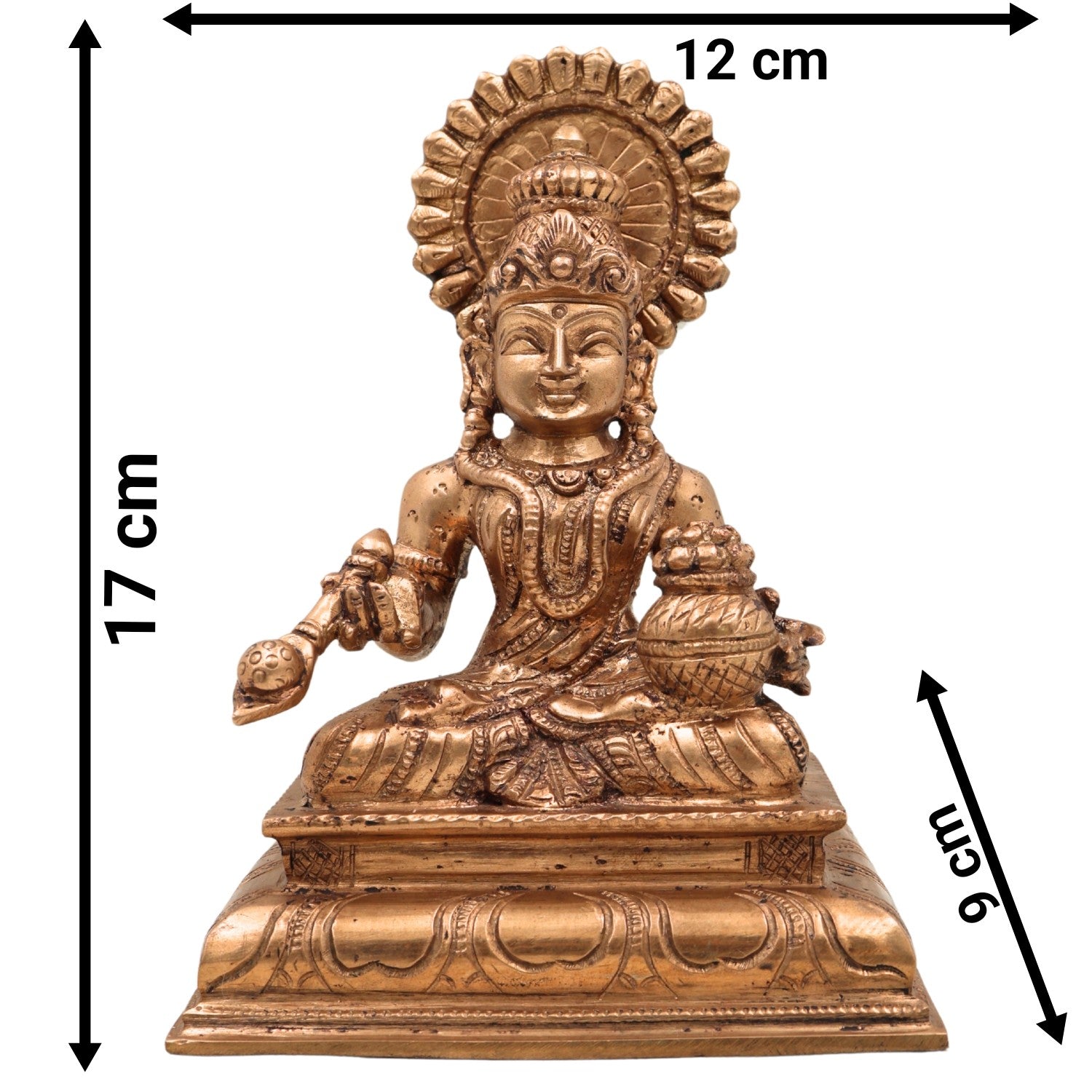 Bronze Panchaloha Handmade Annapurna Devi Idols, Annaporna Ji Ki Murti, Gold, 7 Inch, 1 Piece