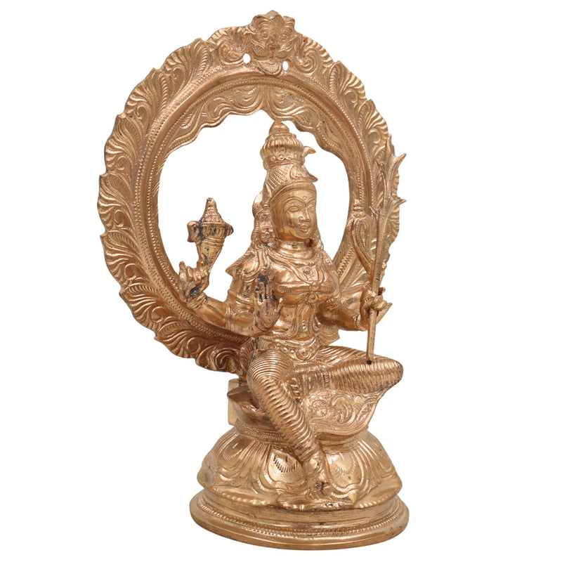 Handmade Bronze Raja Rajeshwari Idol | Panchaloha Tripurasundari Murti | Lalitha Devi & Shodashi Devi Sculpture | South Indian Chola Art,Gold, 8 Inch, 1 Piece