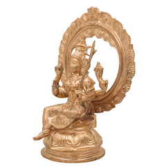 Handmade Bronze Raja Rajeshwari Idol | Panchaloha Tripurasundari Murti | Lalitha Devi & Shodashi Devi Sculpture | South Indian Chola Art,Gold, 8 Inch, 1 Piece