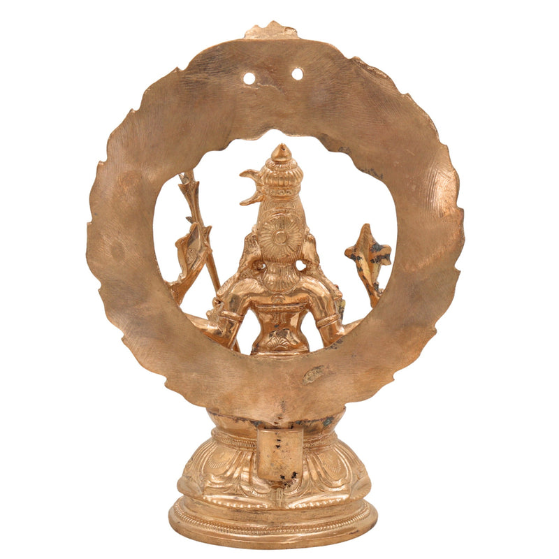 Handmade Bronze Raja Rajeshwari Idol | Panchaloha Tripurasundari Murti | Lalitha Devi & Shodashi Devi Sculpture | South Indian Chola Art,Gold, 8 Inch, 1 Piece