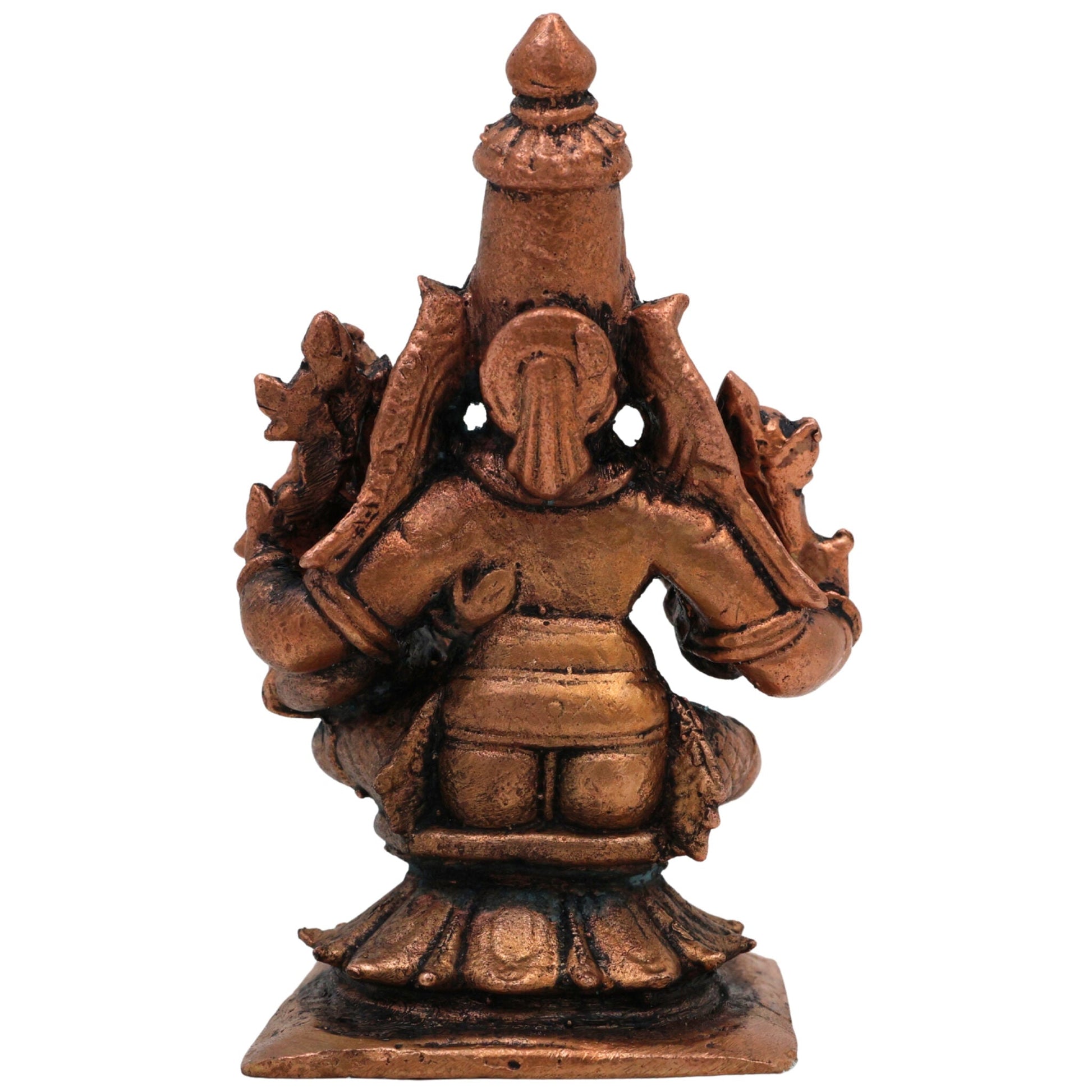 Copper Vishnu Lakshmi Idol, Thamra Lakshmi Narayana Idol, Handmade Pooja Moorti, Brown, 3 Inch, 1 Piece