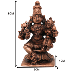 Copper Vishnu Lakshmi Idol, Thamra Lakshmi Narayana Idol, Handmade Pooja Moorti, Brown, 3 Inch, 1 Piece