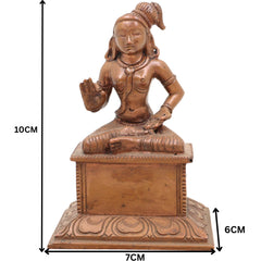 Handmade Panchaloha Swami Ayyappa Idol – Manikanta Dharma Shastha Bronze Murti for Temple, Pooja & Sabarimala Worship (10cm),Brown, 4 Inch, 1 Piece