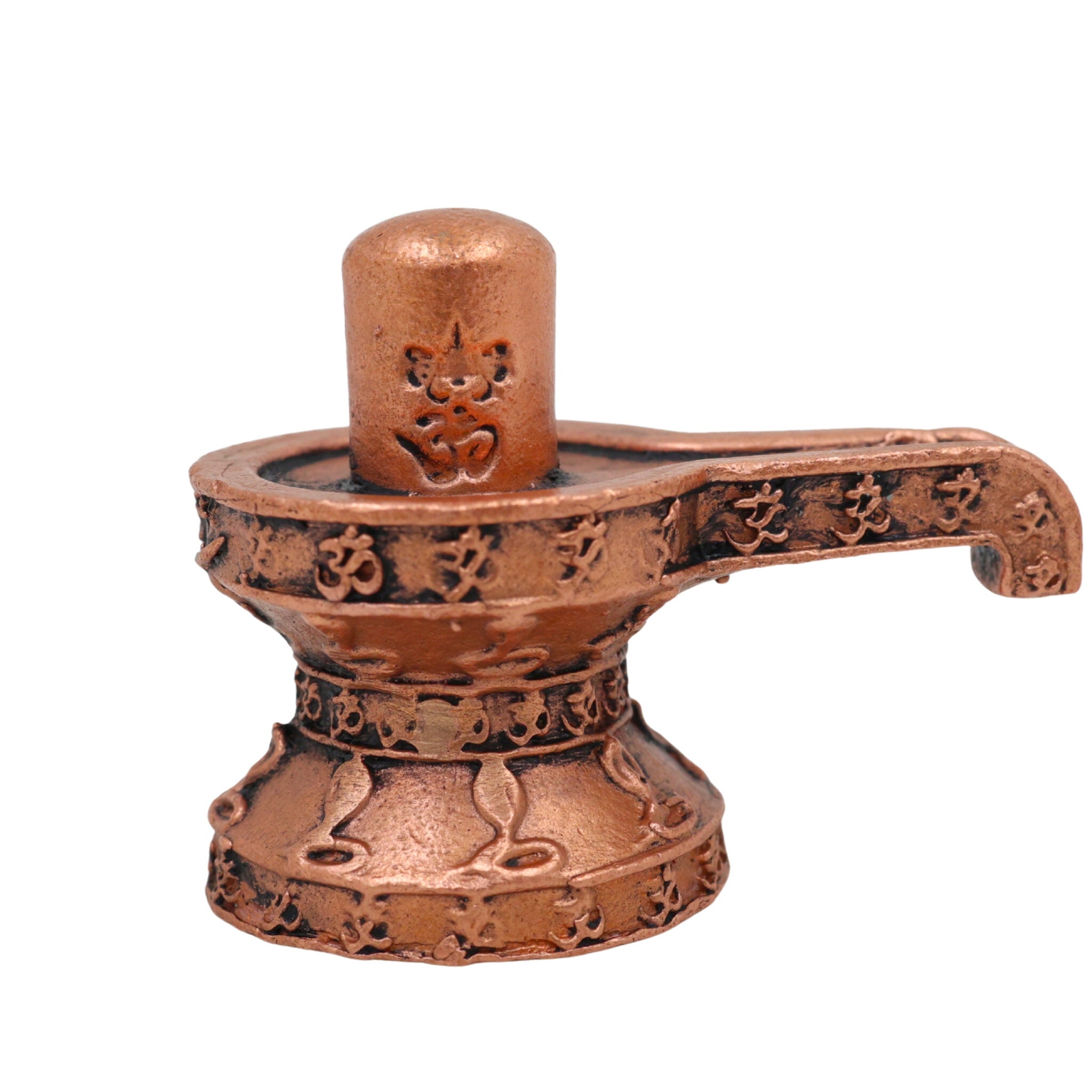 Copper Shivalingam Tamra Shiva Lingam Idol, Tamraloha Mahalingam Jyotirlinga Shivling Murti for Puja Temple Home Decor,Brown, 1.5 Inch, 1 Piece
