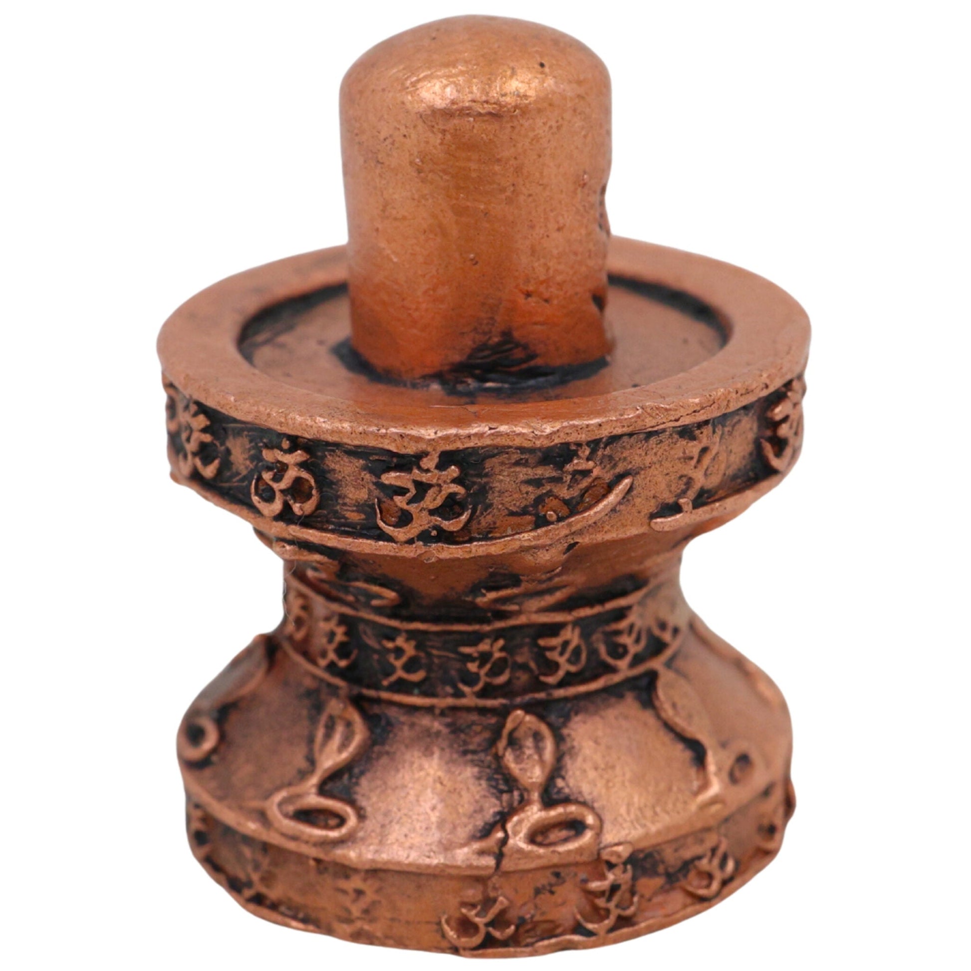 Copper Shivalingam Tamra Shiva Lingam Idol, Tamraloha Mahalingam Jyotirlinga Shivling Murti for Puja Temple Home Decor,Brown, 1.5 Inch, 1 Piece