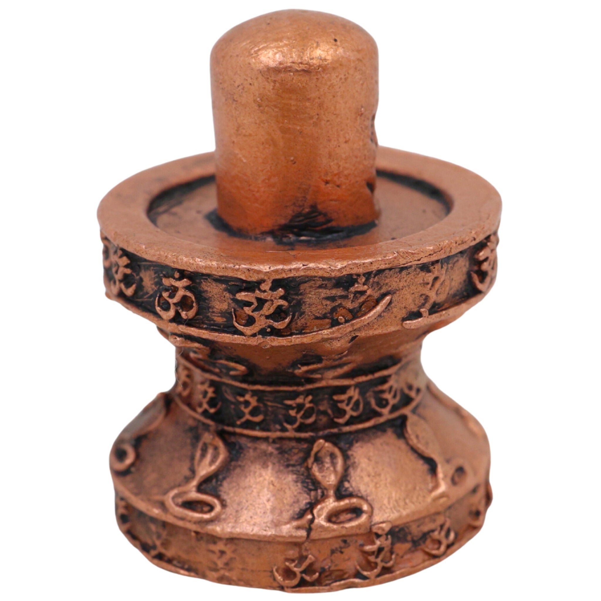 Copper Shivalingam Tamra Shiva Lingam Idol, Tamraloha Mahalingam Jyotirlinga Shivling Murti for Puja Temple Home Decor,Brown, 1.5 Inch, 1 Piece