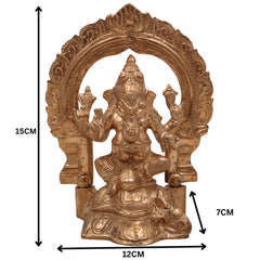 Handcrafted Panchaloha Ganesha Idol in Bronze, Vinayaka, Ganpati, Siddhivinayak, Vighneshvara, Pillaiyar Murti for Home, Temple & Gifts,Gold, 6 Inch, 1 Piece