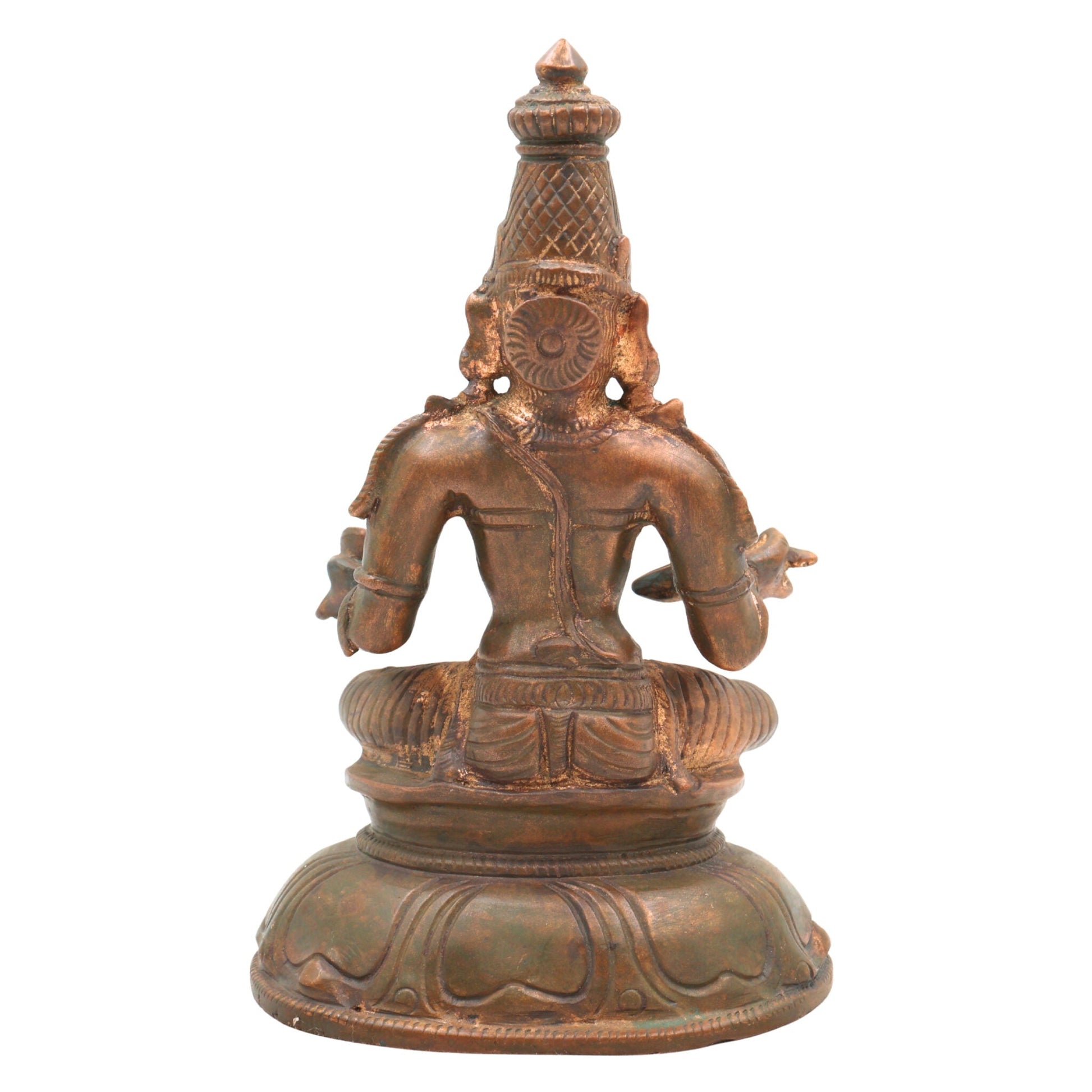 Handcrafted Bronze Annapurna Devi Idol | Panchaloha Annapurneshwari Annada Annapoorna Mata Statue for Puja, Home Temple & Decor,Gold, 6.5 Inch, 1 Piece