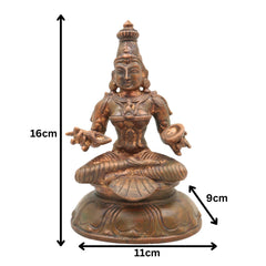 Handcrafted Bronze Annapurna Devi Idol | Panchaloha Annapurneshwari Annada Annapoorna Mata Statue for Puja, Home Temple & Decor,Gold, 6.5 Inch, 1 Piece