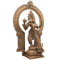 Handcrafted Panchaloha Durga Parvati Idol in Bronze – Gauri Bhavani Uma Devi Statue for Temple & Home Decor,Brown, 17 Inch, 1 Piece