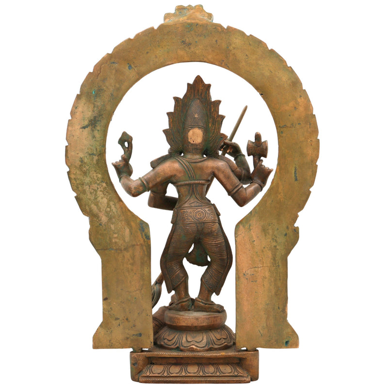 Handcrafted Panchaloha Durga Parvati Idol in Bronze – Gauri Bhavani Uma Devi Statue for Temple & Home Decor,Brown, 17 Inch, 1 Piece