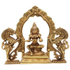 Handcrafted Brass Annapurna Devi Idol, Annapurneshwari Anna Lakshmi Mata Murti, Kashi Annapoorna Amman Sculpture for Pooja, Home & Temple Decor,Gold, 7 Inch, 1 Piece