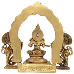 Handcrafted Brass Annapurna Devi Idol, Annapurneshwari Anna Lakshmi Mata Murti, Kashi Annapoorna Amman Sculpture for Pooja, Home & Temple Decor,Gold, 7 Inch, 1 Piece