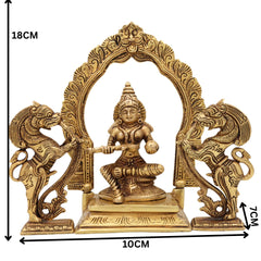 Handcrafted Brass Annapurna Devi Idol, Annapurneshwari Anna Lakshmi Mata Murti, Kashi Annapoorna Amman Sculpture for Pooja, Home & Temple Decor,Gold, 7 Inch, 1 Piece
