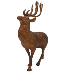 Brass Deer Idol Hiran Mrig Statue | Peetal Pittal Figurine | Antique Decorative Showpiece for Home, Temple & Pooja Room,Brown, 10.5 Inch, 1 Piece