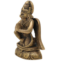Brass Garuda Deva Idol | Vishnu Vahana | Suparna | Pakshiraja | Handcrafted Pital Murti for Temple, Puja, Vastu & Home Decor,Gold, 3.5 Inch, 1 Piece