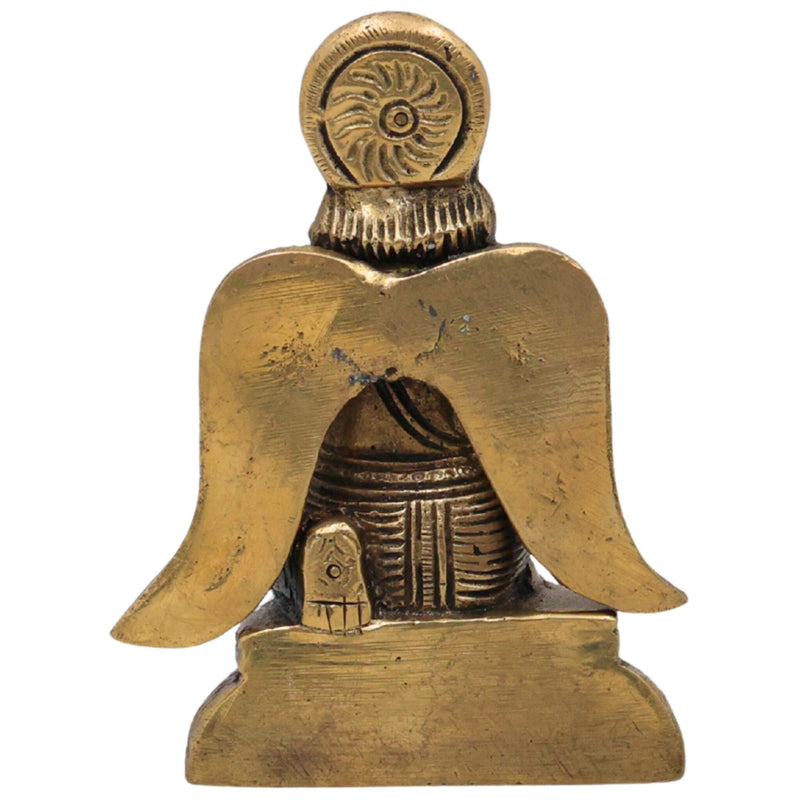 Brass Garuda Deva Idol | Vishnu Vahana | Suparna | Pakshiraja | Handcrafted Pital Murti for Temple, Puja, Vastu & Home Decor,Gold, 3.5 Inch, 1 Piece