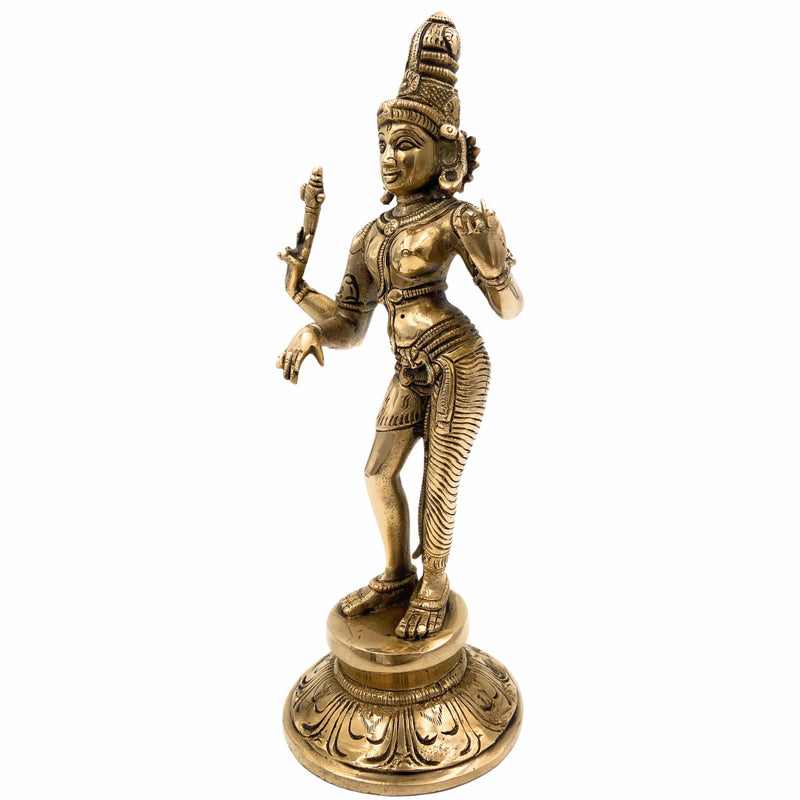 Brass Ardhanarishvara Idol – Divine Ardhnarishwar Statue for Home Decor, Gold, 11 Inch, 1 Piece