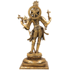 Brass Shiva Idol, Mahadev Murti, Bholenath Statue, Shankar Vigraha, Neelkanth Pooja Murti, Nataraja Spiritual Decor,Gold, 21.5 Inch, 1 Piece