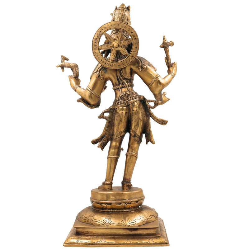 Brass Shiva Idol Statue | Mahadev Murti, Bholenath Vigraha, Shankar Pratima for Pooja, Home Decor & Temple Showpiece,Gold, 21.5 Inch, 1 Piece