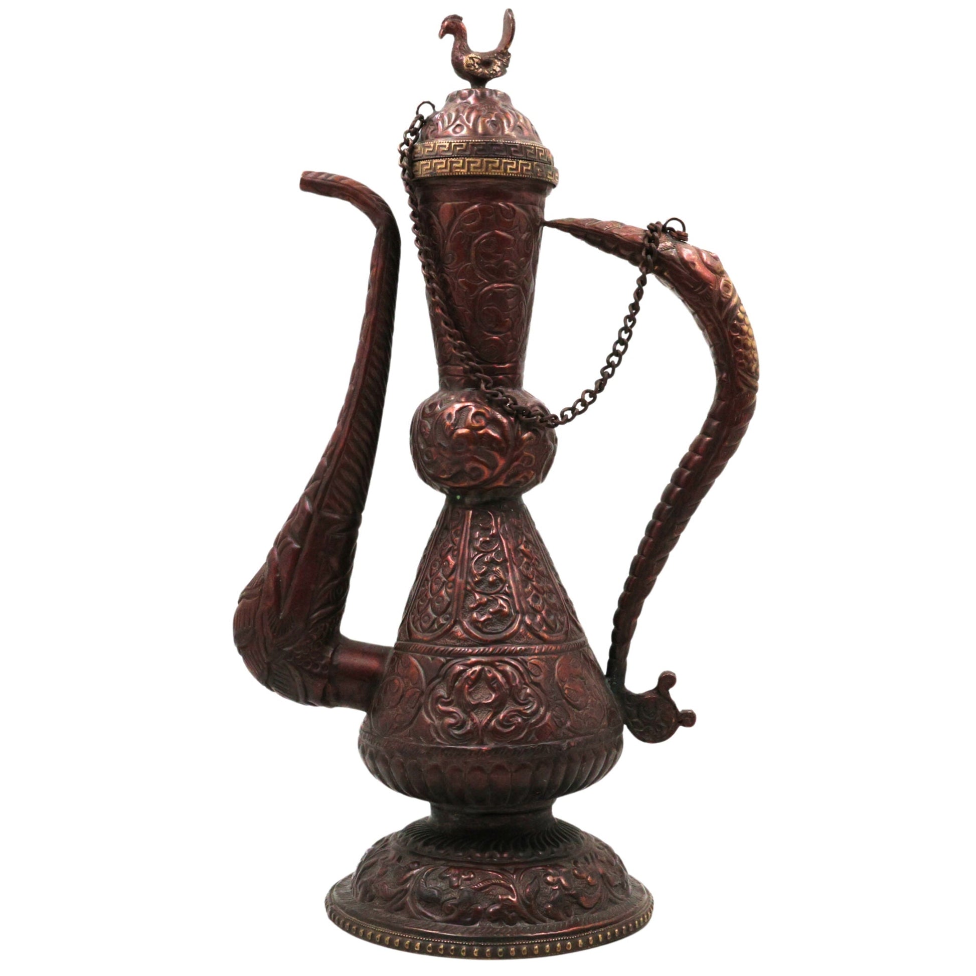 Bhunes Brass, Surahi, Suraahee, Ewer, Pitcher, Kettle, Ketalee, Kettledrum, Jar, Pot, Surai, Jug, Showpeice, Gift, Home Decor,Gold, 15 Inch, 1 Piece