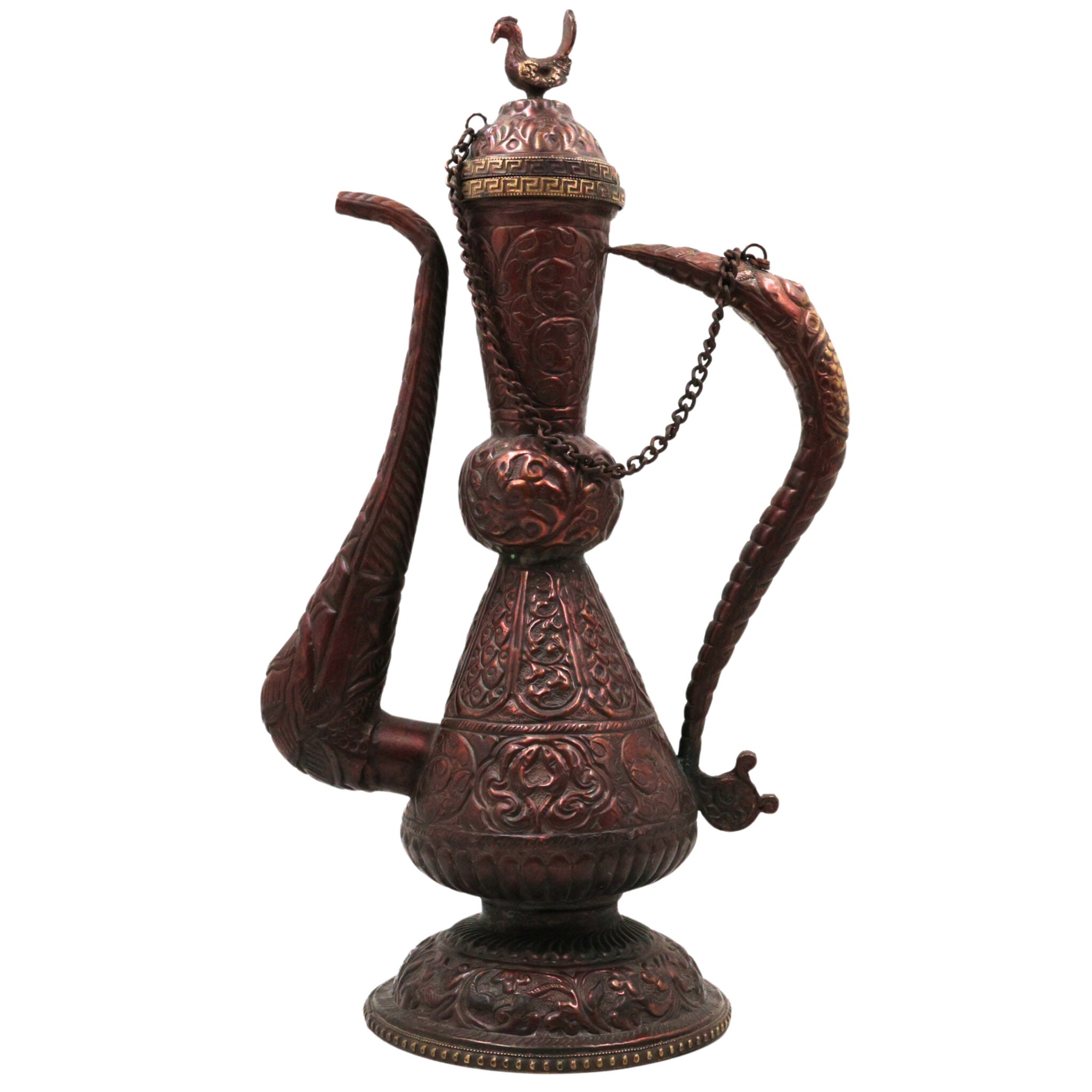 Bhunes Brass, Surahi, Suraahee, Ewer, Pitcher, Kettle, Ketalee, Kettledrum, Jar, Pot, Surai, Jug, Showpeice, Gift, Home Decor,Gold, 15 Inch, 1 Piece
